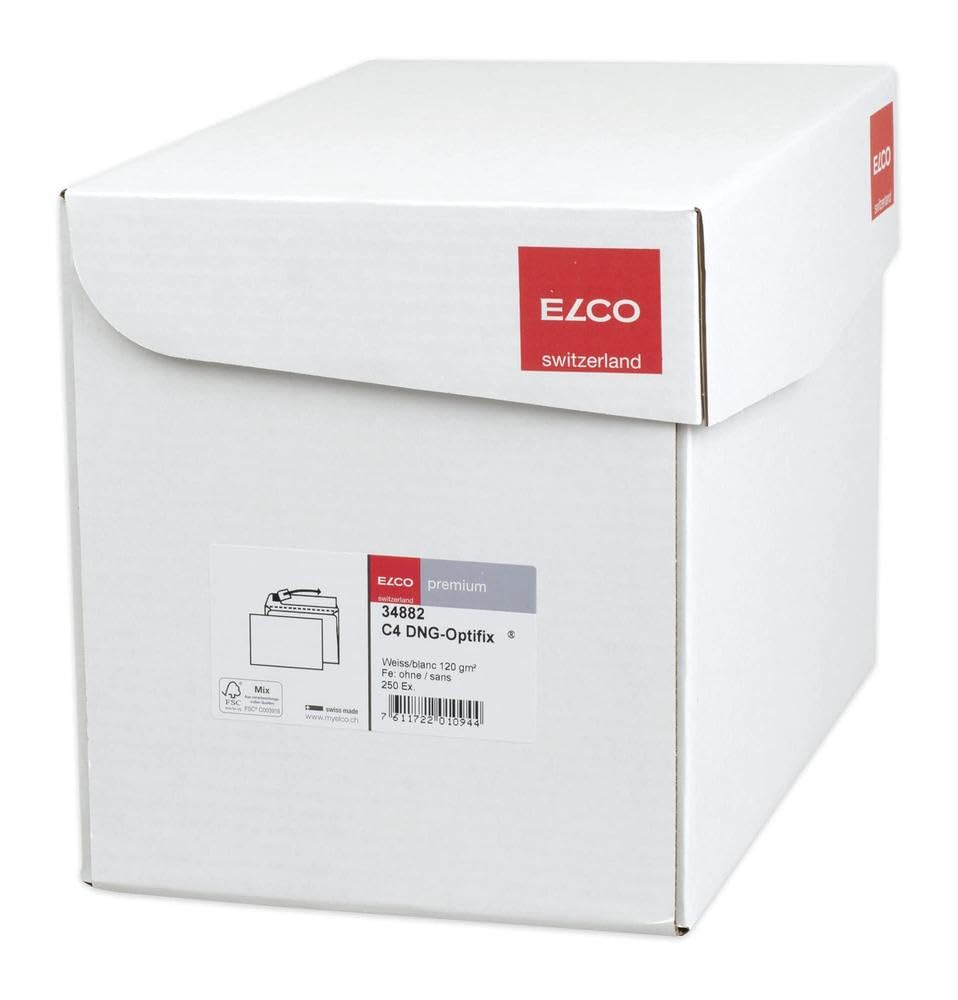 Elco 34882 Premium Briefumschlag, C4, 120 g, weiß, C4 (324x229mm) für Papierformat A4
