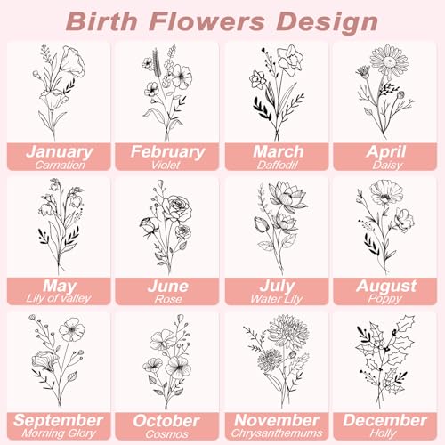Image of Personalized 30 oz Tumblers with Names, Customized Birth Flower Insulated Tumbler with lid and Straw, Personalized Birthday Gifts for Women Best Friend, Custom Coffee Mug