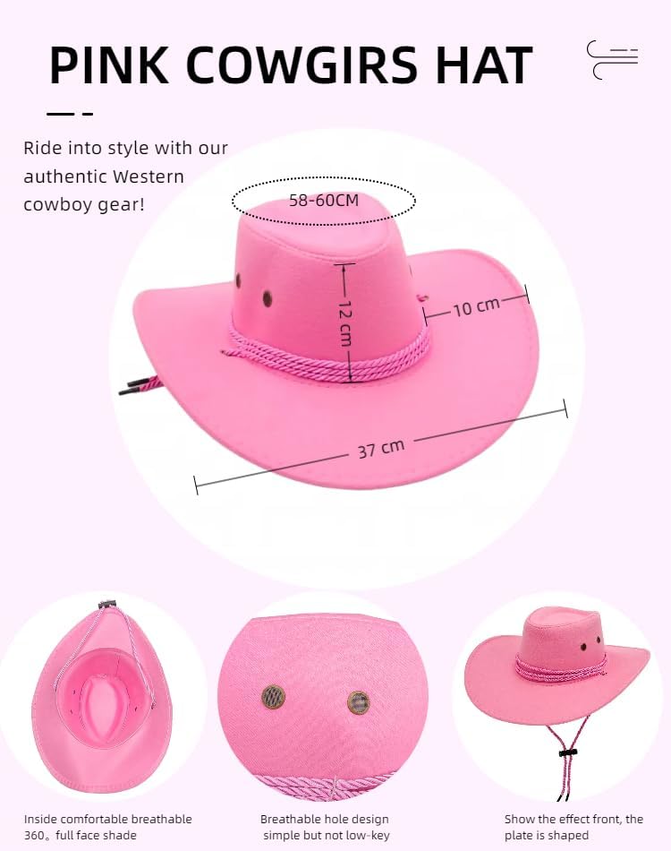 Verceco Cowgirl Outfits for Women Western Retro Cowgirl Costume Country Fringe Vest and Cowboy Hat 6 PC 70s Hippie Outfit - Image 7