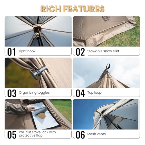 Carpa Tipi Unisex Ultraligera 4 Estaciones para 2 Personas miniatura 4