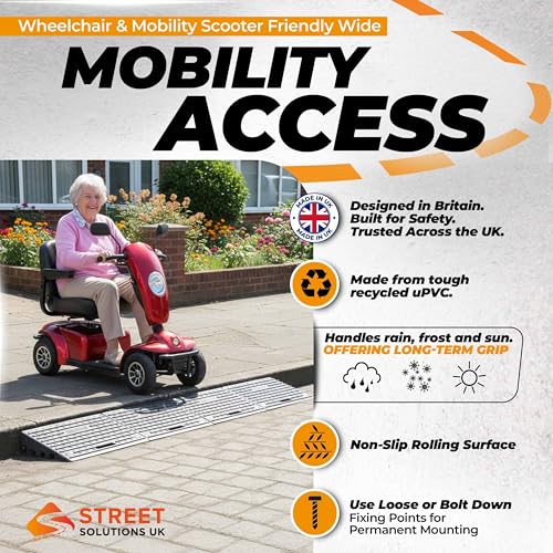 Street Solutions UK Bordsteinrampe Gummi 10 cm hoch - 2er Set rutschfeste Rollstuhlrampe für Autos, Treppen & Bordsteinkanten