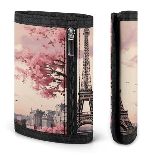 Romantic Paris Trifold Wallet for Men - Money Clip Slim Wallets with Multiple Card Slots Minimalist Small Front Pocket Wallet for Everyday Carry3