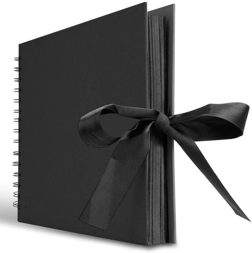 Scrapbook Photo Albums Black Pages Memory Books 12 x 9 inch A4 Craft Paper DIY Scrapbooking Photo Albums 30x21cm Black Cover DIY Memory Books for Anniversary Birthday Friends Childrens Gift