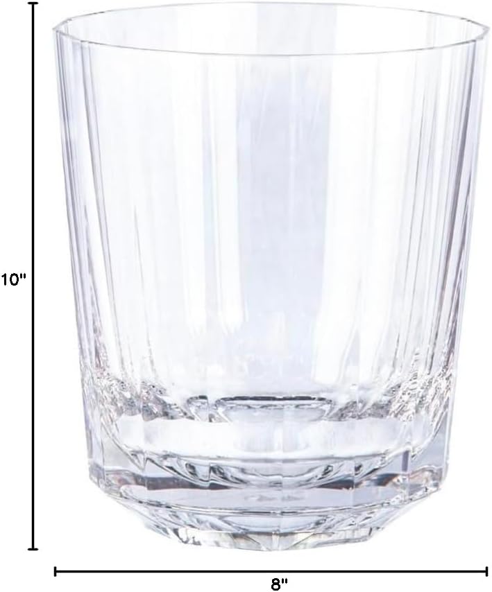 Outdoor Rock Tumbler Fine Lines, Twist on Stem included, Set of 4 10 oz, Cocktail Ecozen Shatterproof drinkware, dishwasher safe. GREAT GIFT IDEA