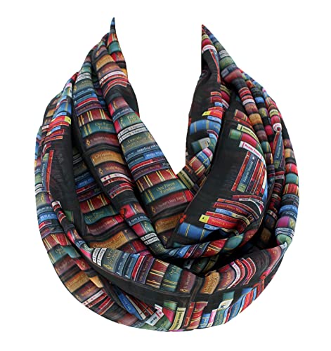 Etwoa's Bookshelf Black Infinity Scarf Circle Scarf Loop Scarf3