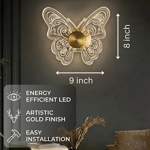 Image of Luxury Butterfly 3-in-1 LED Wall Light for Home Decoration | Lamp for Living Room & Bedroom | Fancy Decorative Shadow Wall Lamp for Indoor Ambient Lighting Pack of 2