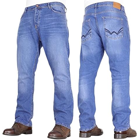 Duck and Cover Stretch Bootcut Jeans Mens Denim Designer Flared Trousers Pants by JeanBase Stonewash 32W X 30L Cover