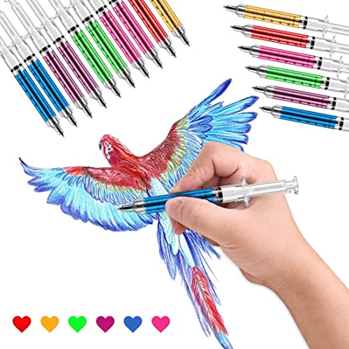 Sunangel Syringe Pens Writes In Multicolor Ink, Nurse Pens, Imaginary Doctor Play, Office Supplies (6Color, 24Pcs) #TOP7