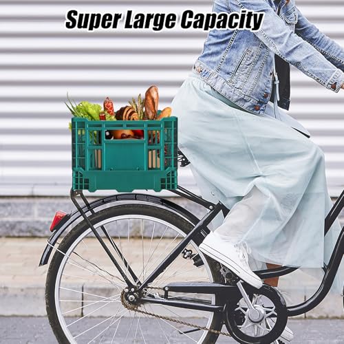 RAYMACE Cesta Traseira Para Bicicleta, Dobrável Cestas De Grande Capacidade Com Capa À Prova Chuva E