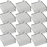 Batiyeer 12 Pcs Golf Towel Bulk for Golf Bags Microfiber Fabric Towel with Clip Waffle Pattern, Fitness, Camping, Hiking, Yoga (Light Grey,16 x 16 Inches)