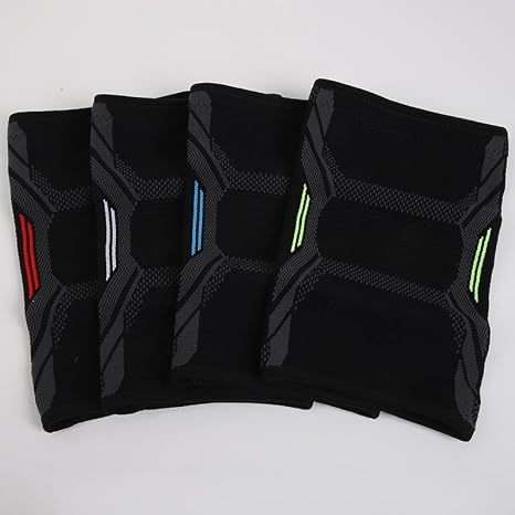 Knitted nylon knee pads warm knee pads comfortable stretch non-slip sports protective gear running cycling knee pads (White,Large)