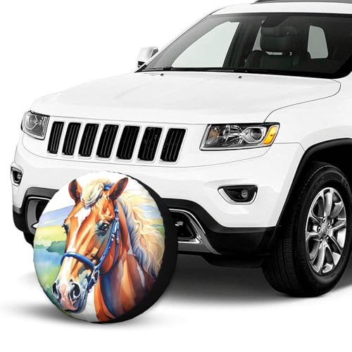 Image of Horse Spare Tire Cover Wheel Protector Weatherproof Wheel Cover Universal Decorative Accessories for Camper RV SUV Travel Trailer 17 inch
