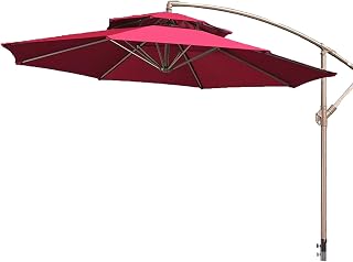 NZBZTUKUWP Paraguas Banana Verde, Parasol Giratorio 360°, Paraguas De Doble Capa para Patio con Protección Solar, Diseño De Manivela
