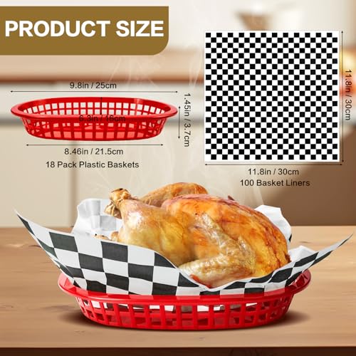 Paquete de 18 cestas de comida rápida con 100 forros - 50% de descuento - Image 2