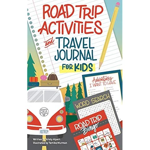 Road Trip Activities and Travel Journal for Kids (Happy Fox Books) Over 100 Games, Mazes, Mad Libs, Writing Prompts, Scavenger Hunts, and More to Keep Kids Having Fun in the Car with Zero Screen Time Cover