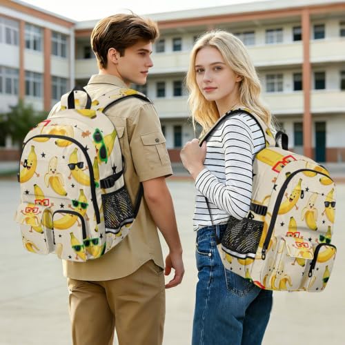 Mochila de viaje con plátanos de 17.5'' para ordenador y uso escolar de jóvenes 7