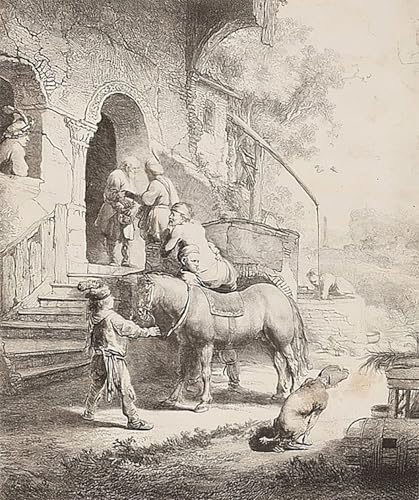 Cuadro el buen samaritano de Rembrandt impreso en lienzo SERENDIPITP de 60x90cm para salón