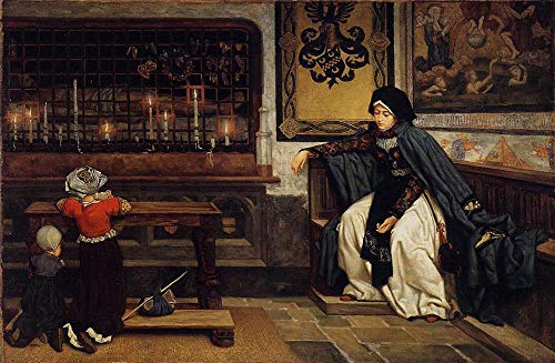 Peinture à l'huile Marguerite à l'église de Tissot faite main par des peintres académiques