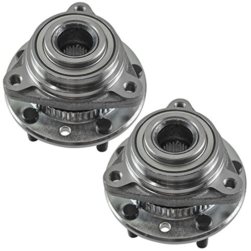 Image of TRQ Front Left and Right Wheel Bearing and Hub Assembly Set 2 Piece Compatible with 95-96 Chevrolet Blazer 4WD 95-96 Blazer All Wheel Drive 91-93 S10 4WD 95-96 S10 4WD 92-96 GMC Jimmy 4WD 91 Syclone