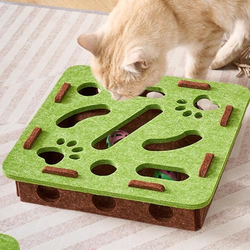 Genérico Juguete para Gatos, Interactivo para Gatos, Juego De Rascador con Campana Y Laberinto para Ejercicio De Gatitos Y Cachorros En Sala O Transportín - imagen 7