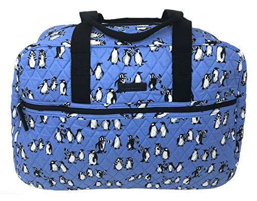 Vera Bradley Medium Traveler Bag in Playful Penguins Blue