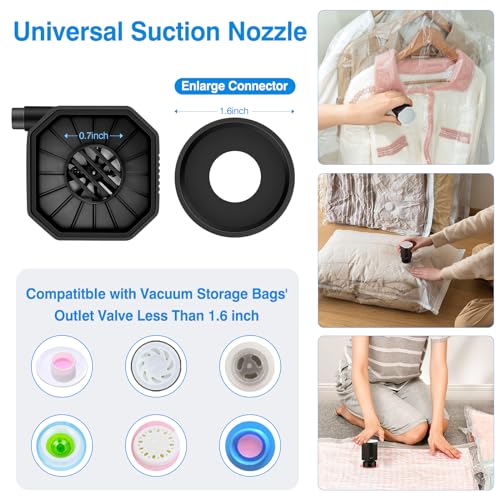 Cordless Rechargeable Electric Pump for Vacuum Storage Bags - Portable Air Pump for Compression of Clothes, Blankets, and Luggage (Bags Not Included)