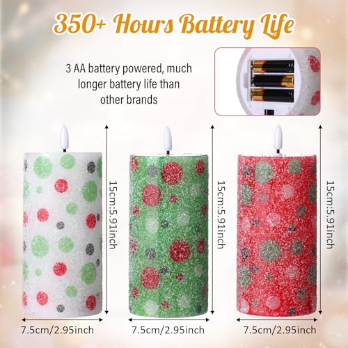 Velas LED sin llama Glooglitter de Navidad cónicas móviles a pilas para decoración de hogar 2