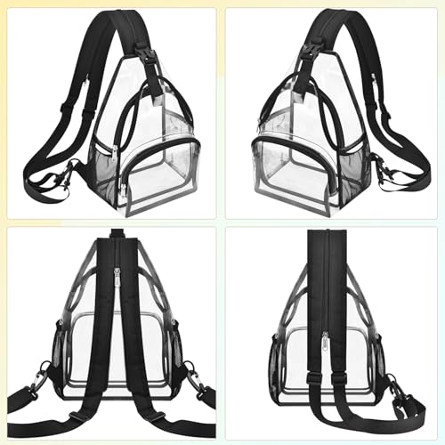 Image of Mildbeer Womens Convertible Clear Backpack, Compact Concert Black Small