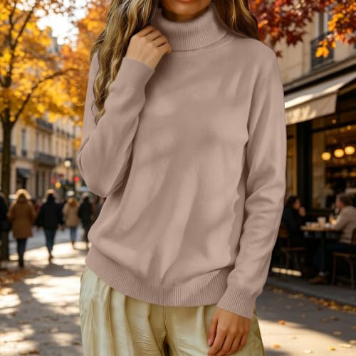 ENCURKUS Oversized Mock Neck Sweater Women Lightweight Knit Pullover Tops - image 3