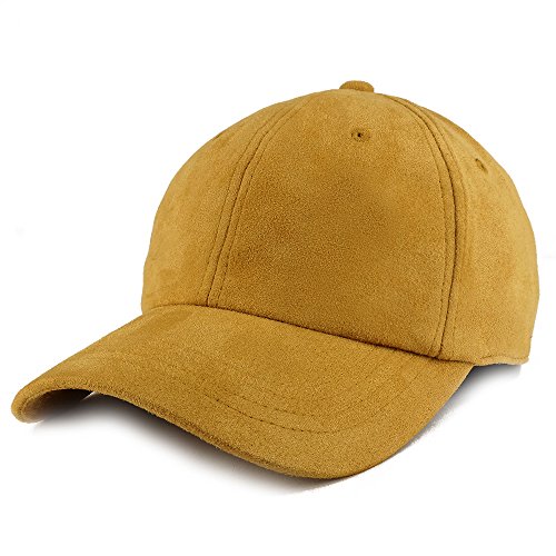 Image of Trendy Apparel Shop Plain Faux Suede Leather Adjustable Structured Baseball Cap