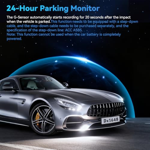 4 Kanal Dashcam Auto Vorne Hinten 4K/1080P,360° Dasch-Cam Auto mit 64GB SD-Karte,3 IPS-Bildschirm,4X 140° Weitwinkel,WDR Nachtsicht (8 IR-LEDs),G-Sensor,Dashcam mit parküberwachung,Loop-Aufnahme,WiFi