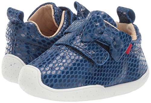 Marc Joseph New York Toddlers Boys/Girls Leather Double Velcro Strap With Bow Loafer, Royal Blue Snake, 6 M Us #TOP6