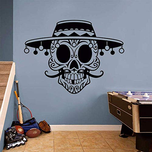 Cabeza De Calavera Tatuajes De Pared Cara De Anciano Cráneo Decoración Para El Hogar Diseño De Póster De Pared Extraíble Vinilo 77 * 57 Cm Cover