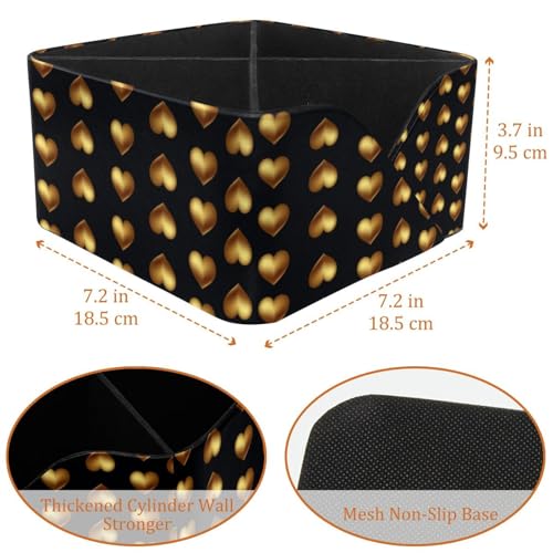 Pot à crayons pour bureau compartiments cœur doré noir rangement - 4