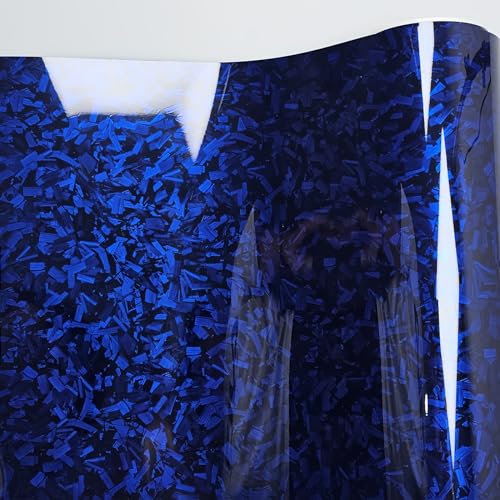 Image of LZLRUN Gloss Blue Forged Carbon Fiber Car Vinyl Wrap Film 1ft x 10ft