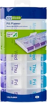 Drive Medical 350lb Folding Steel Commode Chair Bundle with Ezy Dose 7-Day AM/PM Push Button Pill Planner