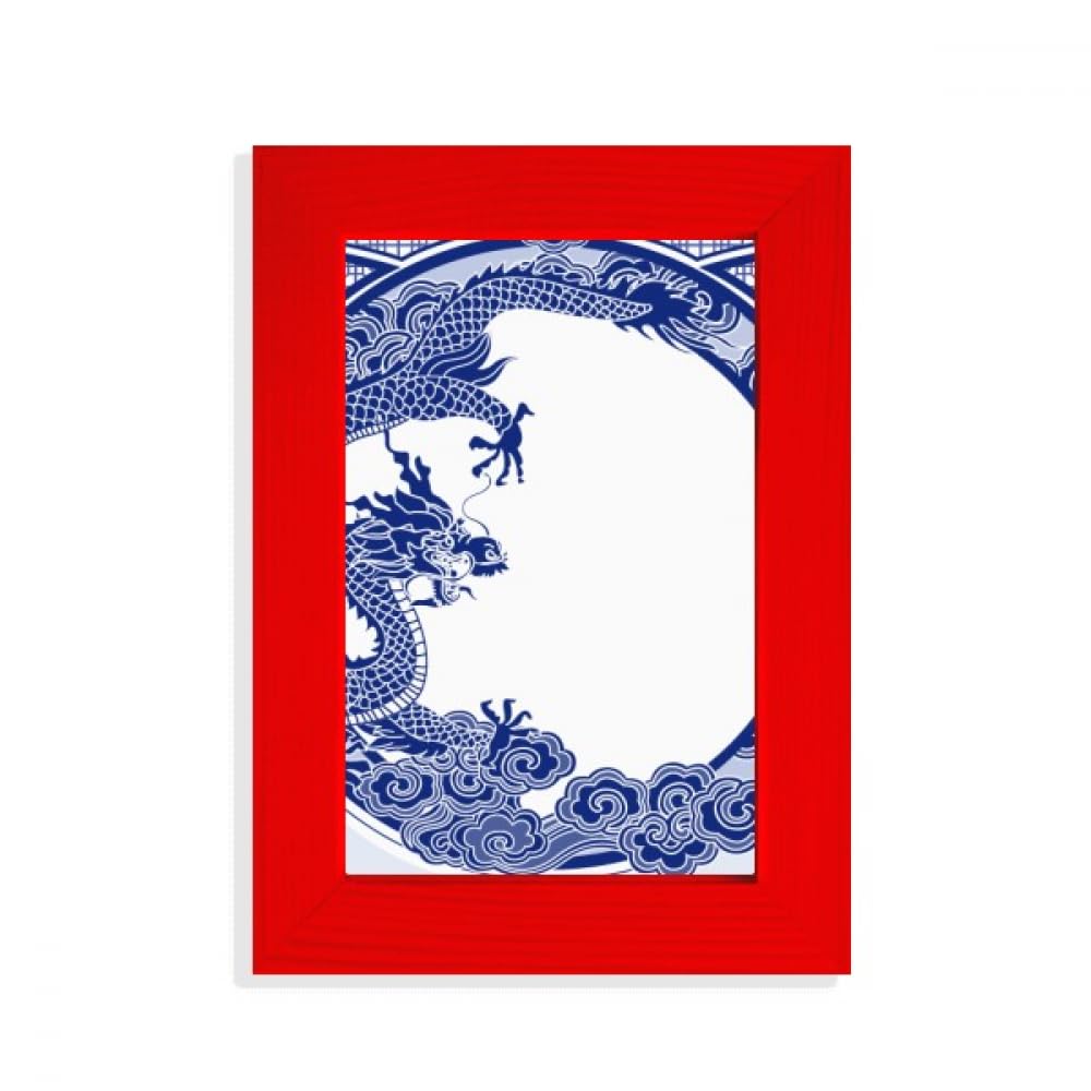 Cadre photo Dragon bleu pour sublimer votre décoration de salon asiatique