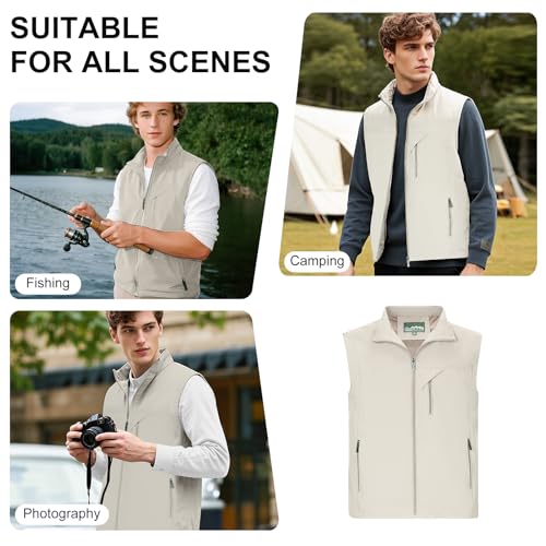 DUOFIER Men's Casual Vest Lightweight Outdoor Work Photo Cargo Sleeveless Jacket for Hiking Travel4