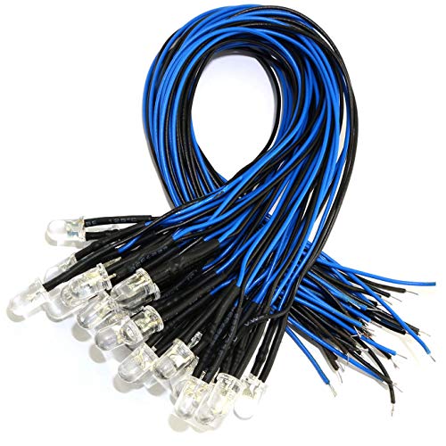 ToToT 30PCS 7.9Inch 5-12V Pre Wired LED Diodes Light 5mm-Blue