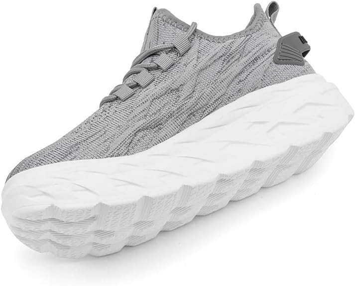 Image of Womens Tennis Shoes Sneakers Walking Running Gym Athletic Slip On Shoes Casual Workout Shoes for Women Lightweight Comfortable Breathable Gray US Size 6