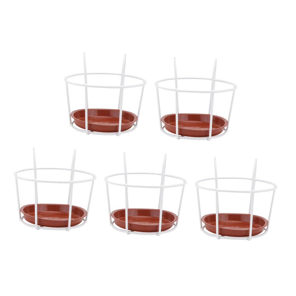 GALPADA 5 Sets Flower Pot Hanger Plant Shelf Indoor Plant Rack Indoor Plant Floral Hanging Basket Hanging Flower Rack Flowerpot Rack Decorative Pot Rack Vase Storage Rack White Iron