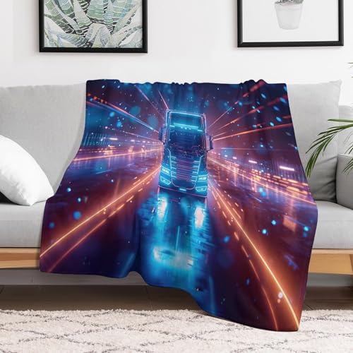 Couverture camion flanelle douce | Couvre-lit 130x150cm chaud pour lit et canapé