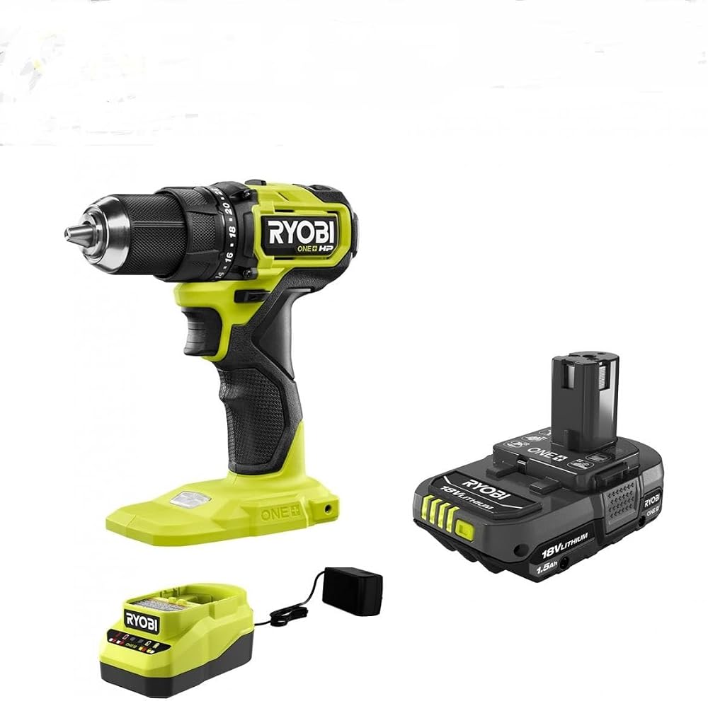 RYOBI 18V ONE+ HP Compact Brushless 1/2" Drill/Driver Kit With Battery & Charger