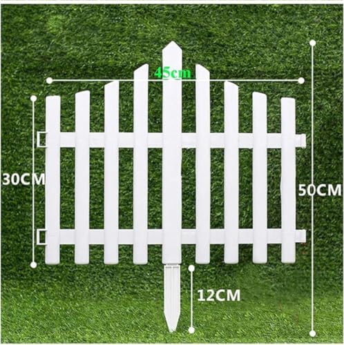 Image of Wonderland 4Pcs Outdoor Garden Fence Border| 1.7 feet Garden Edging Fence | 6.9 feet Coverage Plastic Garden Picket Fence Panel| Decorative Fencing for Pathway, Yard, Lawn|Picket Fence with Spikes