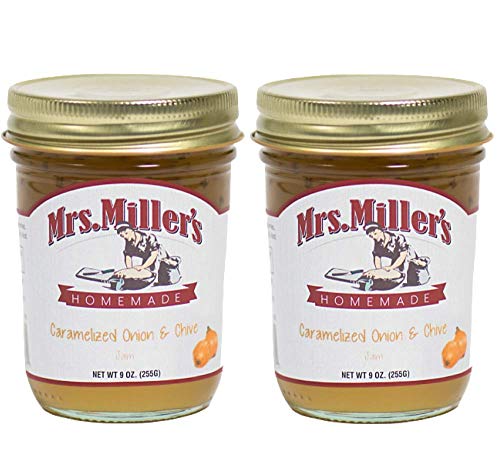 Mrs. Miller's Amish Homemade Caramelized Onion & Chive Jam 9 Ounces - Pack of 2