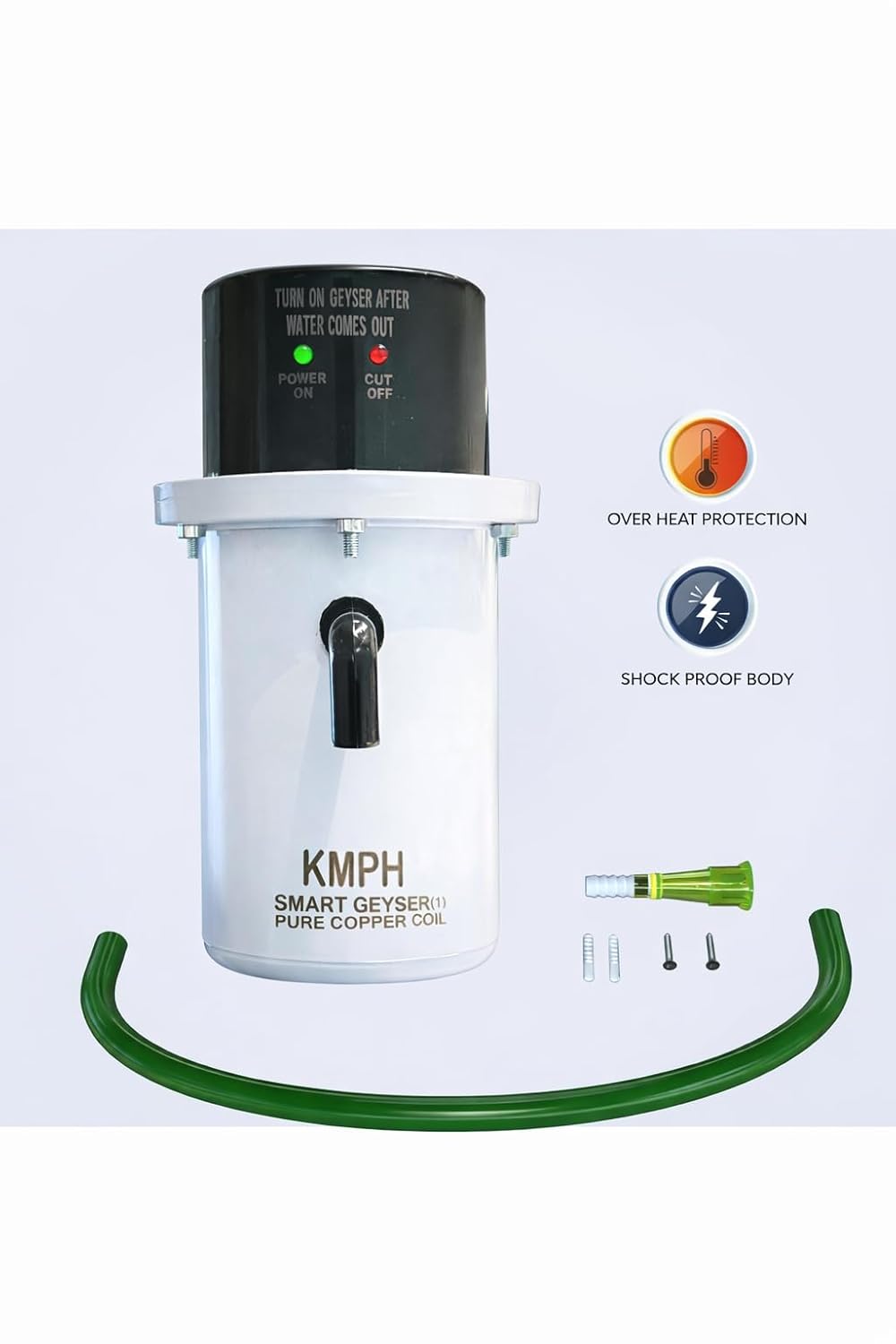KMPH Instant Water Geyser with Auto Cut Off, 1L Portable Water Heater, 3KW Shockproof Pure Copper Coil, ABS Plastic 10 51CaJIIqP8L. SL1500