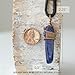 NEW Designs by Nature Gems Lapis Lazuli Wire Wrapped Pendant, Copper Crystal Necklace, With 24 Inch Black Leather Cord, December Birthstone Jewelry, Handmade in North America