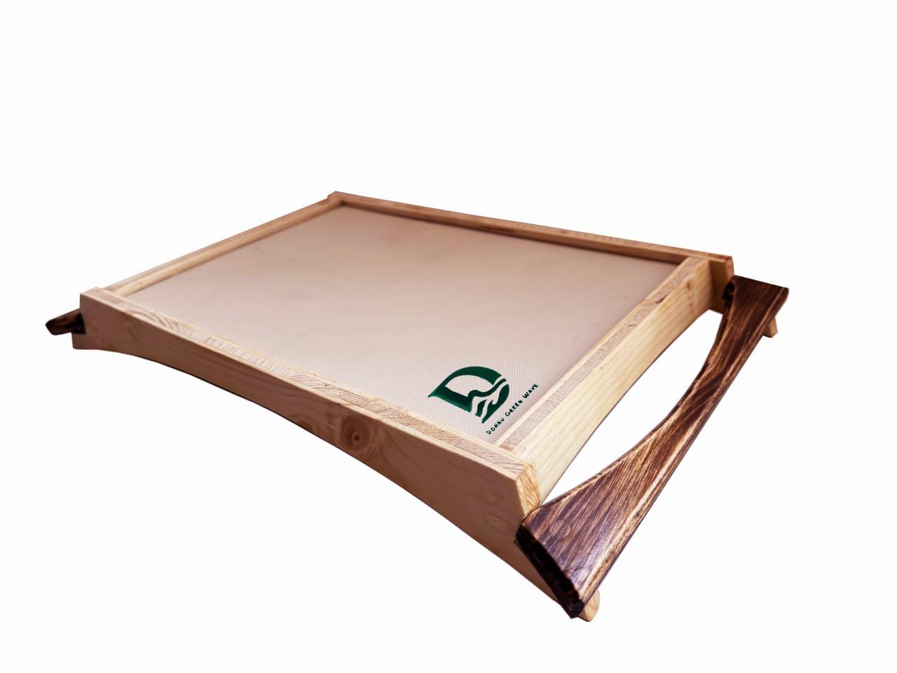 Vassoio in legno – Vassoio da portata realizzato a mano in legno di abete rosso, 43 x 28 x 6 cm, design scandinavo per cucina e soggiorno (marrone naturale)