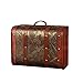 Yaunli Vintage-Koffer (30x23x15cm) dekorative Holz Leder Koffer, Antik Speicher Schatztruhe Box Vintage-Koffer Speicher (Farbe : Braun, Größe : 30x23x15cm)