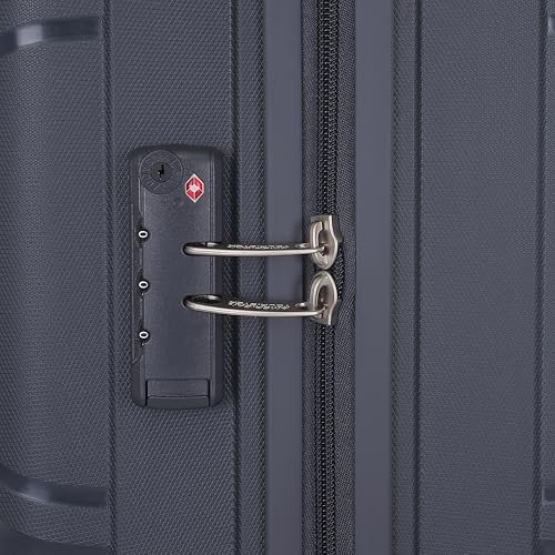 Image of American Tourister Krossplus 55 CM Small with TSA Lock & 8 Wheels Hard PC Spinner Cabin Luggage /Lightweight Suitcase for Travel /Trolley Bag for Travel /Travel Bag with Double Spinner Wheels- Black